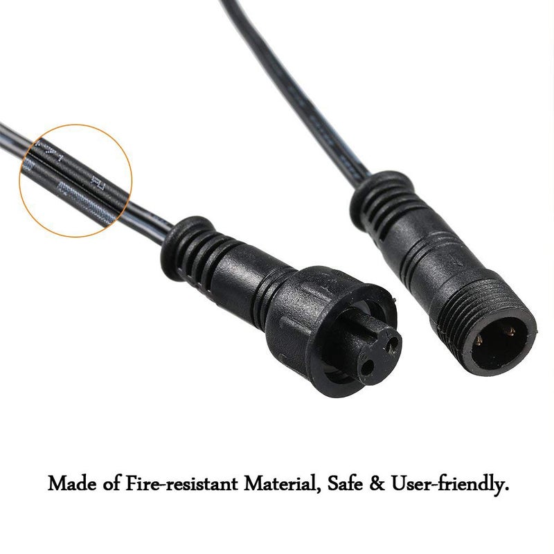 SMY Lighting Extension Cord Black Outdoor 3.3 ft Cable with Male and Female Connectors 1Meter/PCS 5Pack for SMY Lighting LED Deck Lights-UL Listed - Image 4